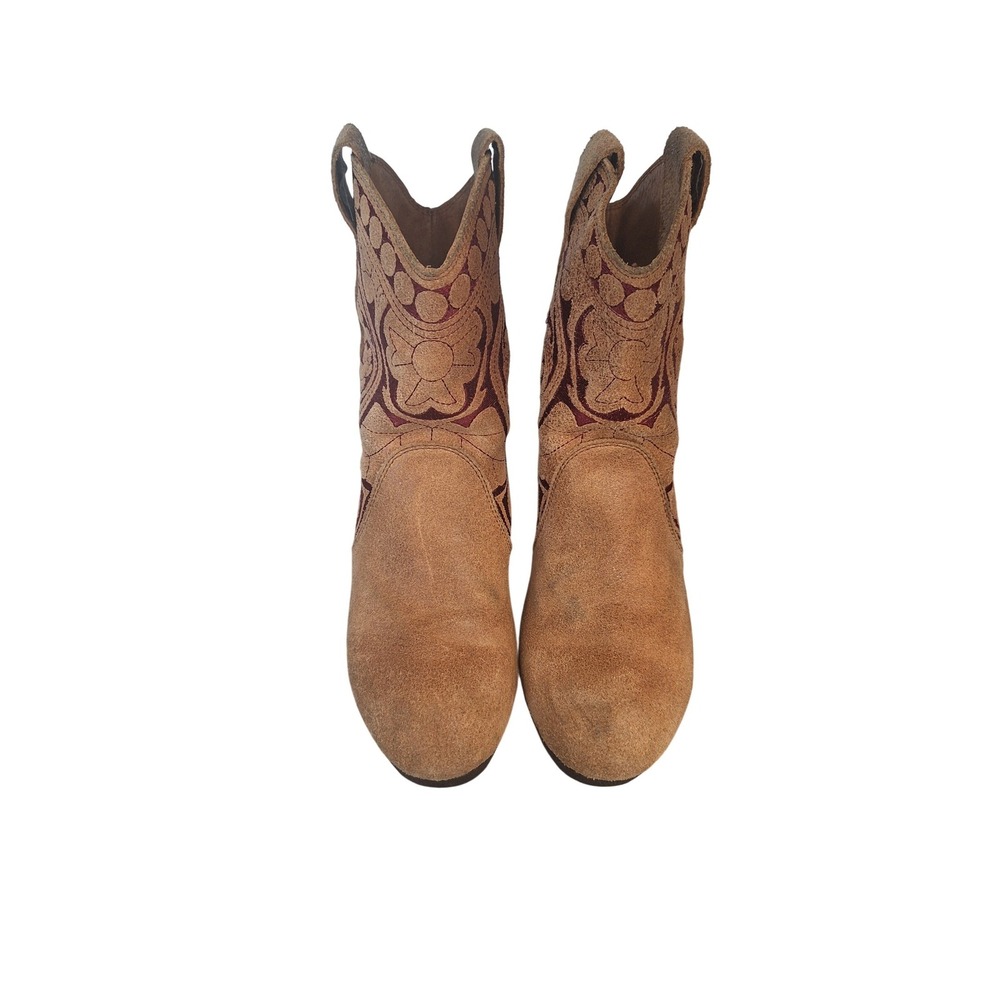 ARIAT Western Brown Boots Women's Cowboy‎ Leather & Embroidered 7B